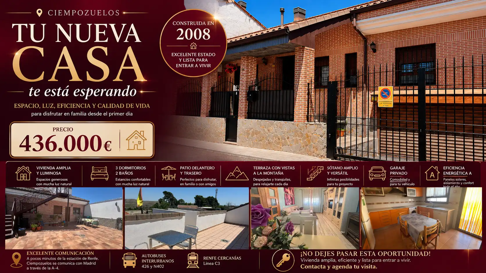 Vista exterior de Casa adosada en venta en Ciempozuelos con Aire acondicionado, Calefacción y Terraza