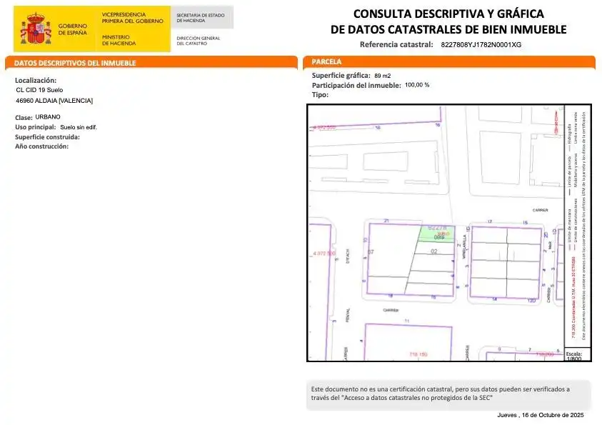 Residencial en venda a Avenida del Cid, 19, Aldaia