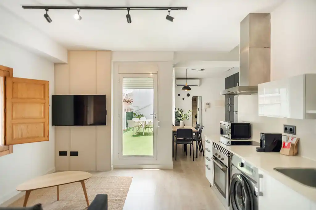 Wohnzimmer von Maisonette zur Miete in Valencia mit Klimaanlage, Heizung und Terrasse