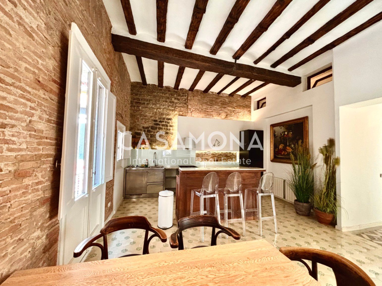 Cocina de Apartamento de alquiler en  Barcelona Capital con Terraza, Amueblado y Balcón
