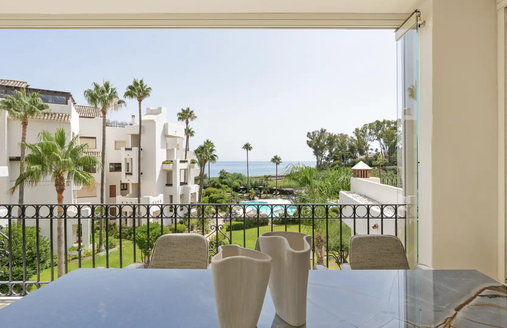 Terraza de Apartamento en venta en Estepona con Aire acondicionado, Terraza y Piscina
