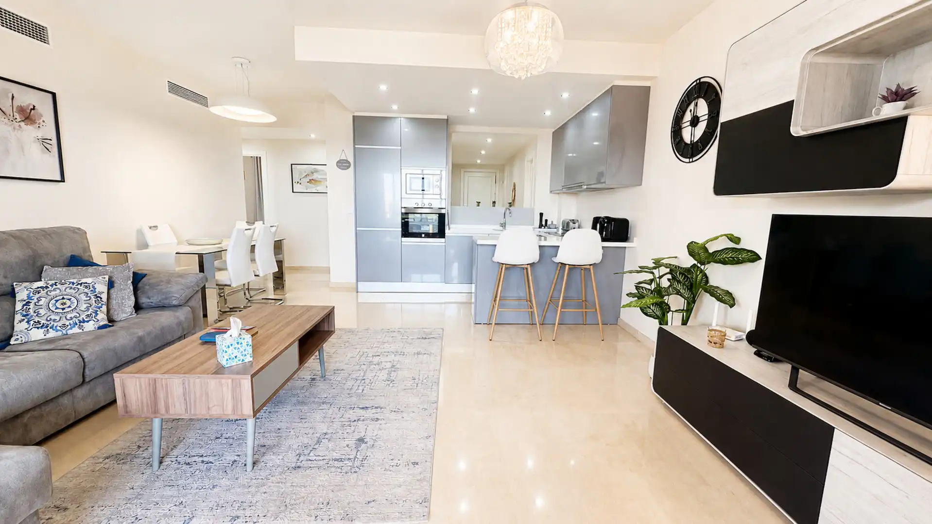 Cuina de Apartament en venda en Manilva amb Aire condicionat, Terrassa i Traster