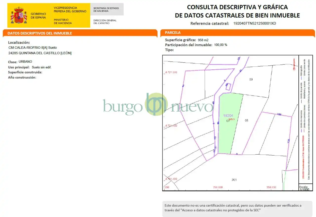Residencial en venta en Quintana del Castillo