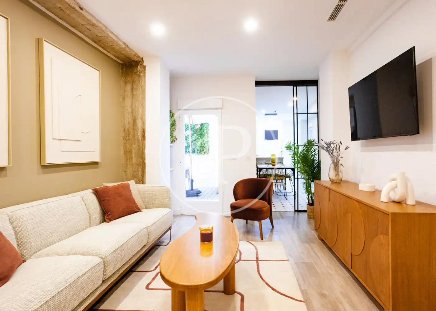 Living room of Flat for rent in Madrid  with Air Conditioner, Heating and Private garden