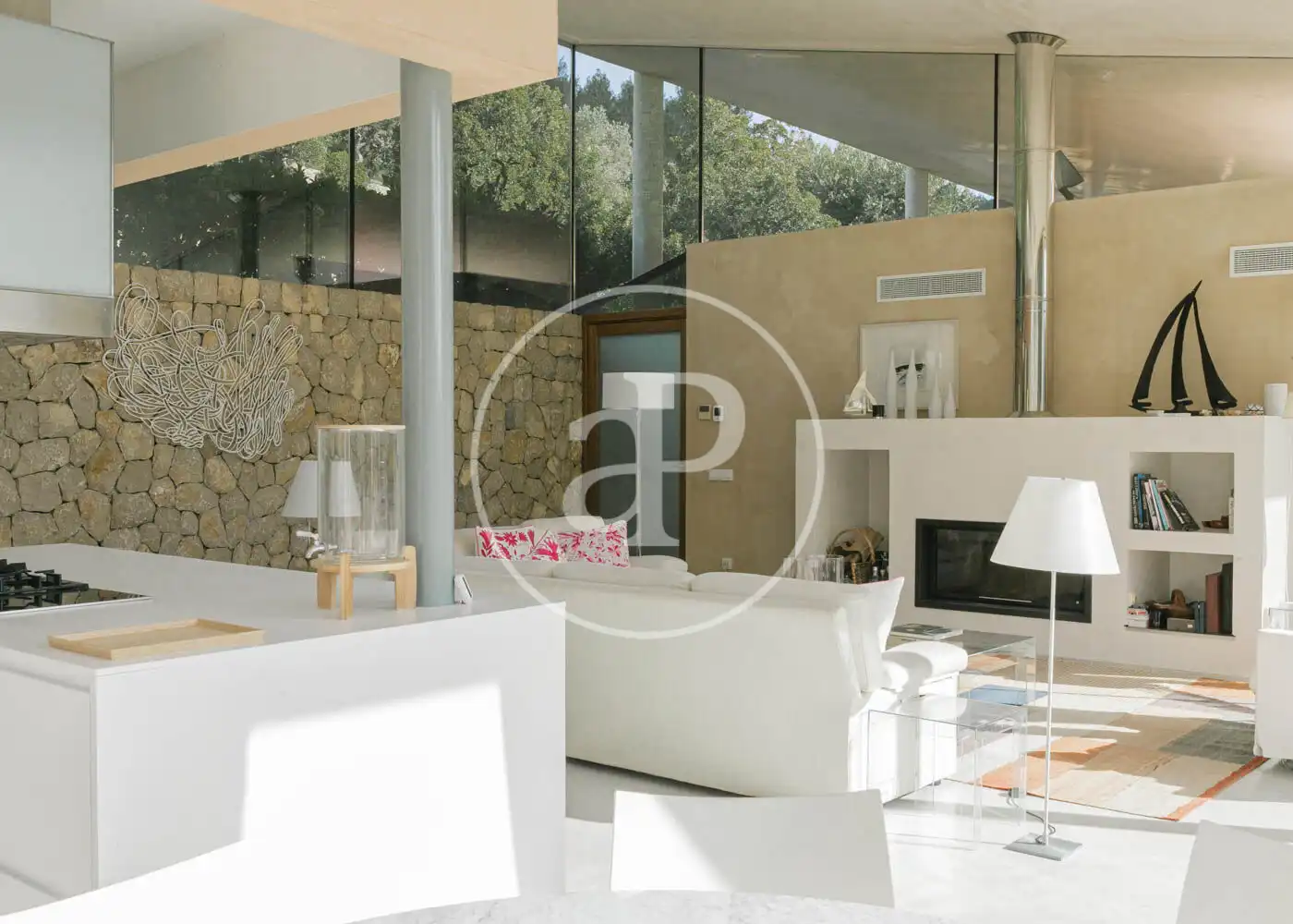 Living room of Houses for rent in Pollença  with Air Conditioner, Heating and Private garden