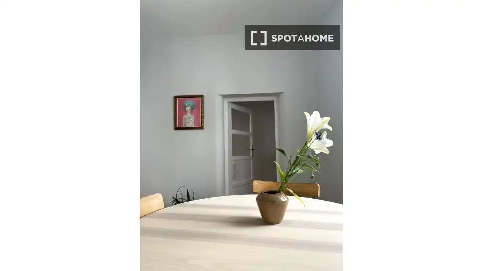 Comedor de Apartamento para compartir en Madrid con Aire acondicionado, Calefacción y Terraza