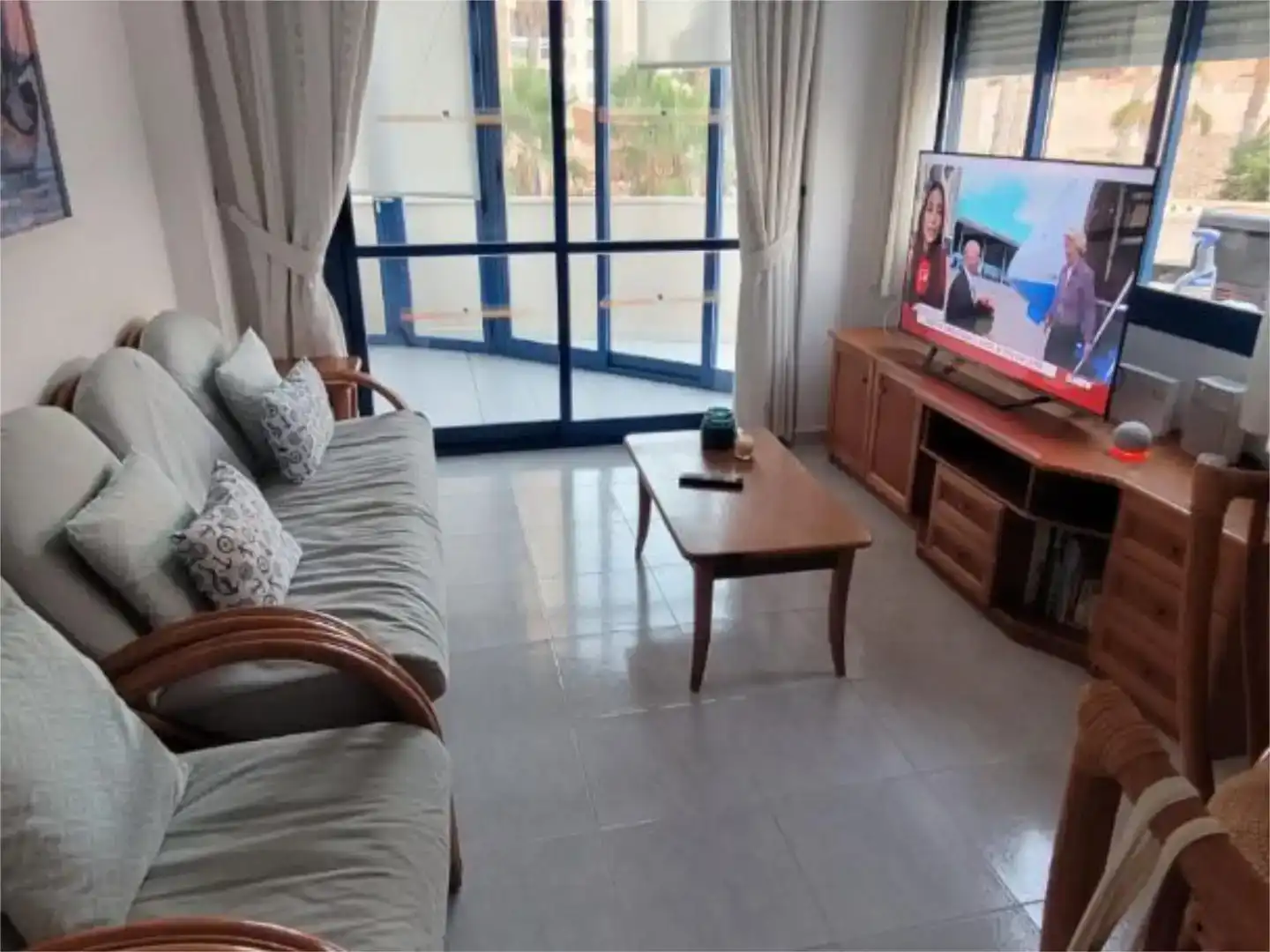 Wohnzimmer von Wohnung zur Miete in Calpe / Calp mit Klimaanlage, Schwimmbad und Möbliert