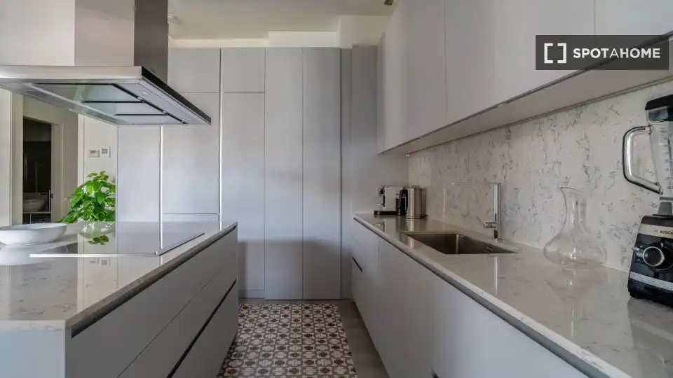 Cocina de Piso de alquiler en Barcelona con Aire acondicionado, Calefacción y Amueblado