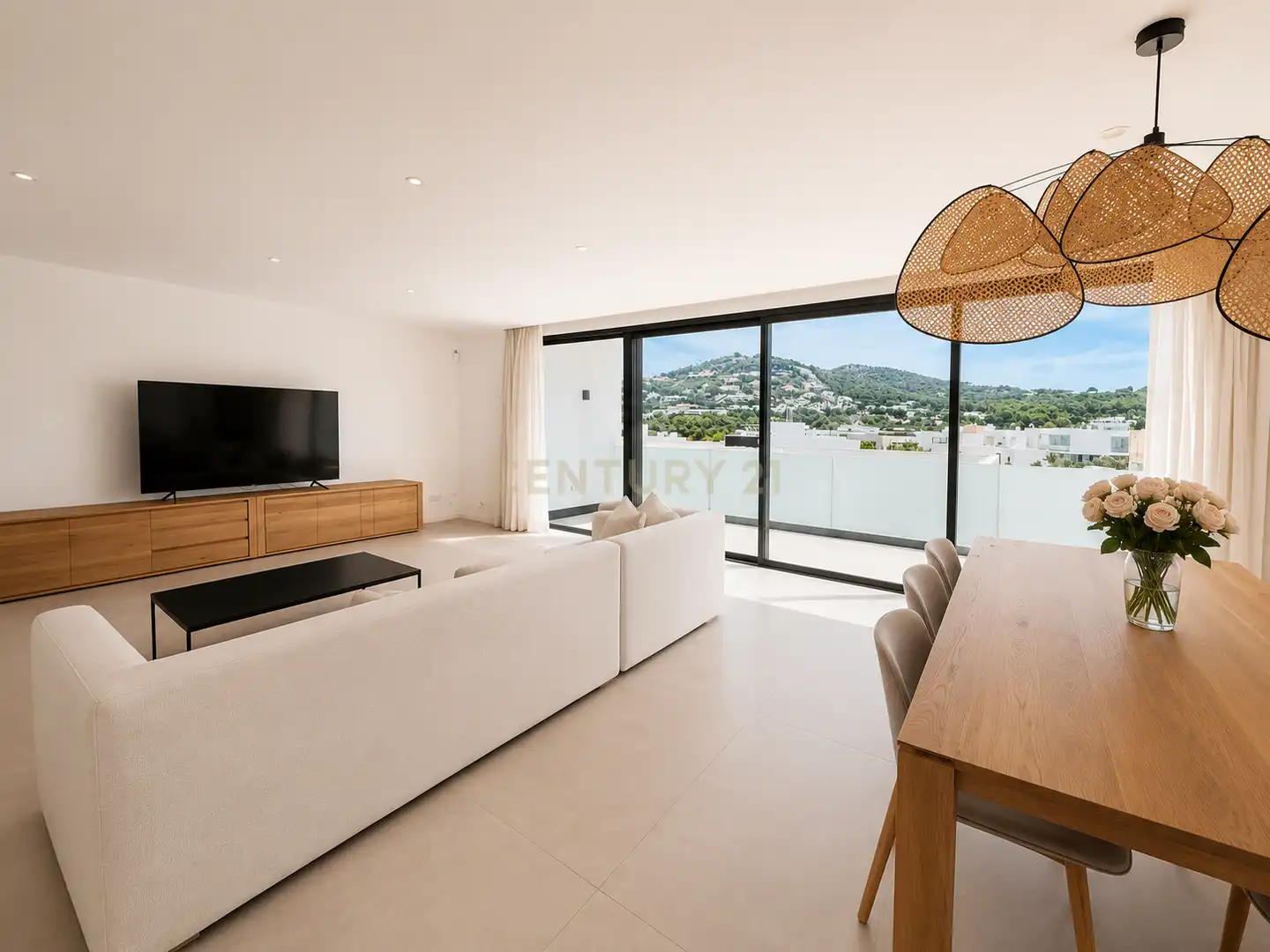 Sala d'estar de Casa o xalet de lloguer en Santa Eulària des Riu amb Aire condicionat, Jardí privat i Traster