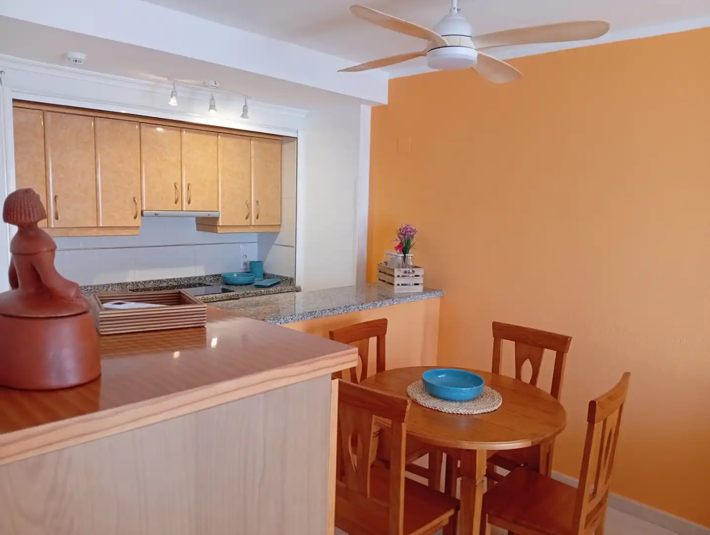 Cocina de Apartamento en venta en Calpe / Calp con Aire acondicionado, Calefacción y Jardín privado