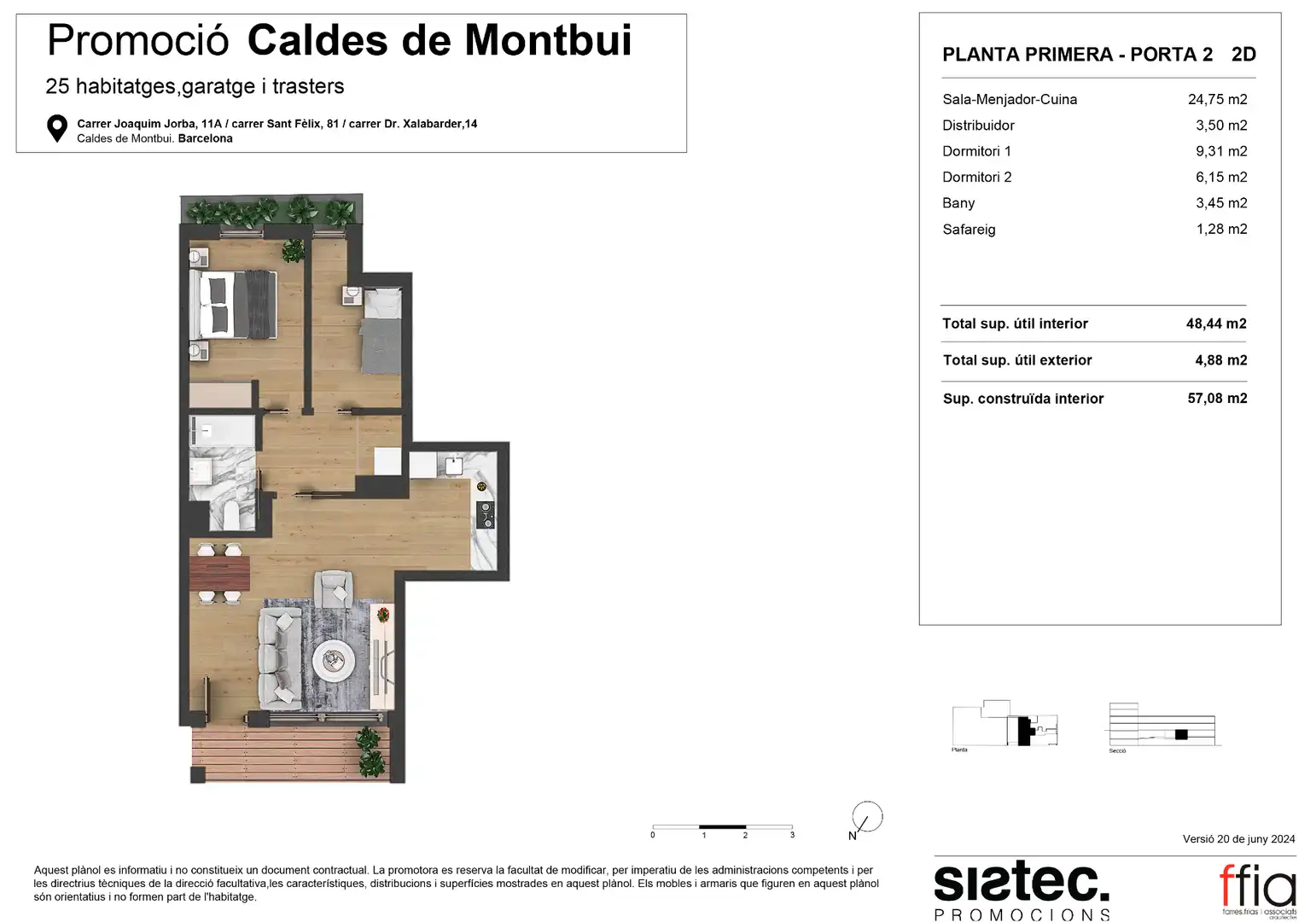 Piso de obra nueva con terraza en venta en Carrer Doctor Xalabarder 14