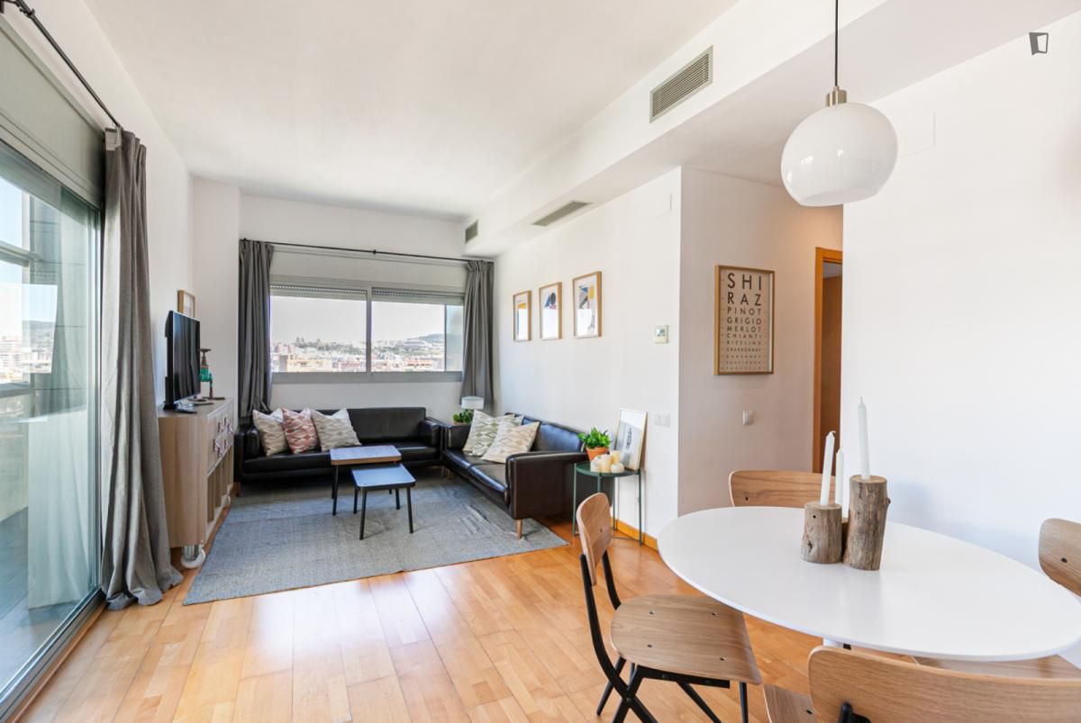 Sala d'estar de Apartament de lloguer en L'Hospitalet de Llobregat amb Aire condicionat, Moblat i Forn