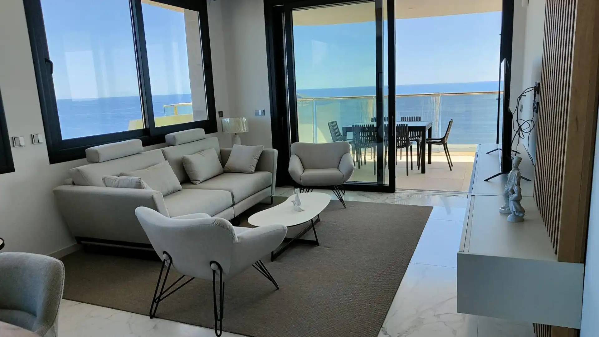 Sala de estar de Ático en venta en Benidorm con Aire acondicionado, Jardín privado y Terraza