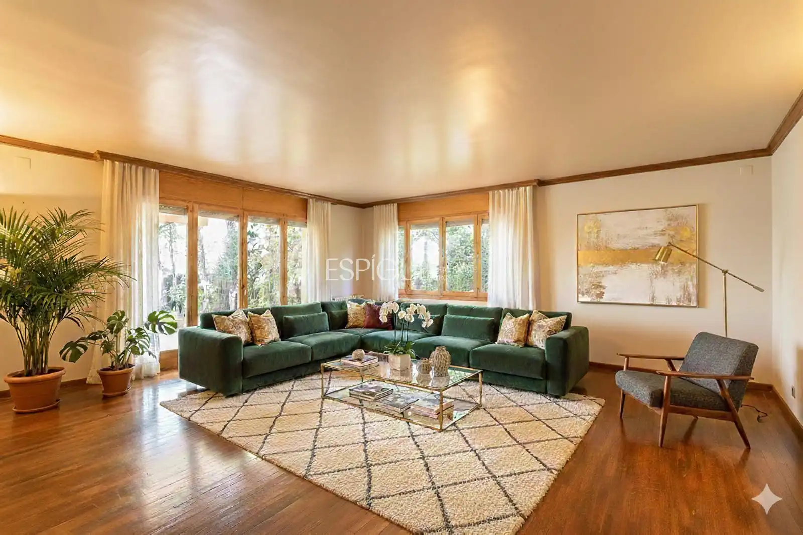 Living room of Houses for sale in Sant Cugat del Vallès  with Air Conditioner, Heating and Parquet flooring