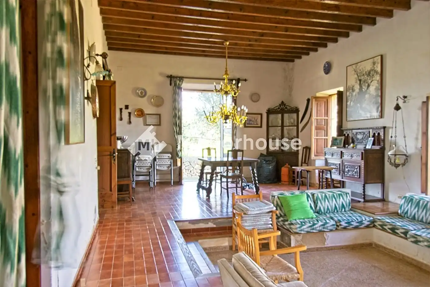 Menjador de Finca rústica en venda en  Palma de Mallorca amb Jardí privat, Terrassa i Traster