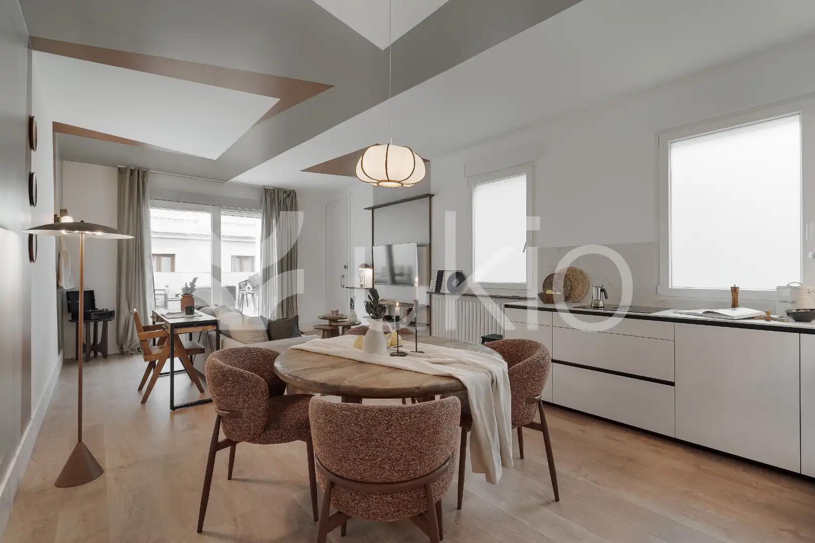 Comedor de Apartamento de alquiler en Madrid con Aire acondicionado, Calefacción y Terraza