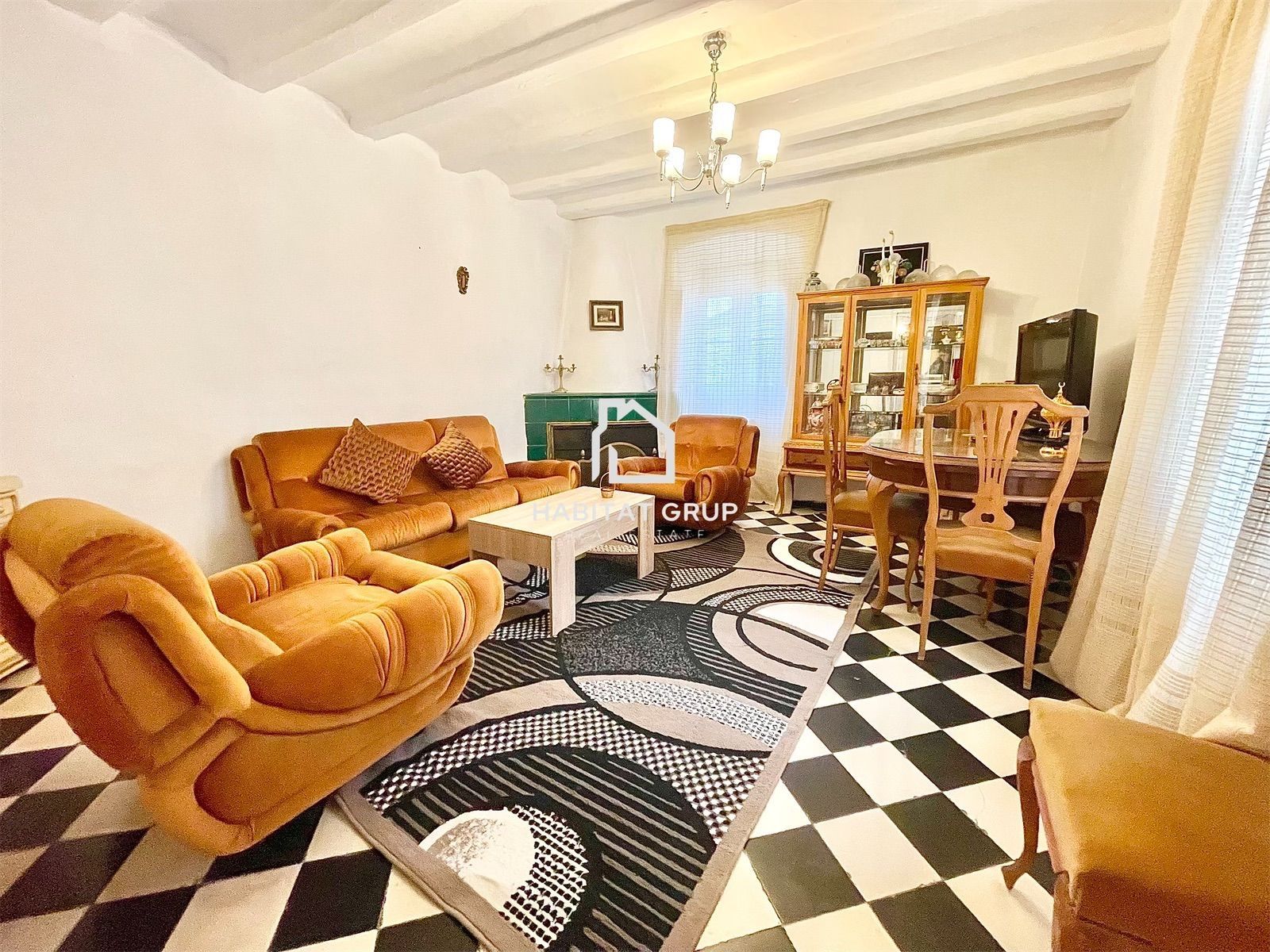 Living room of Flat for sale in Anglès  with Air Conditioner, Heating and Terrace