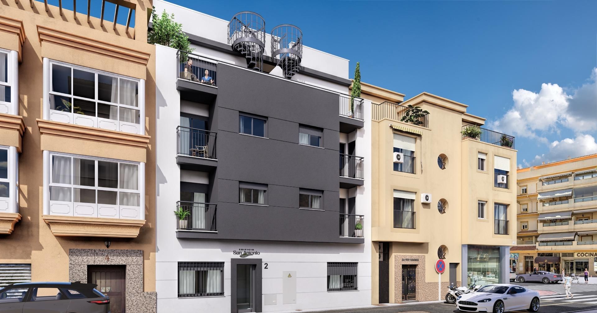 Außenansicht von Wohnungen zum verkauf in Mijas mit Klimaanlage, Heizung und Terrasse