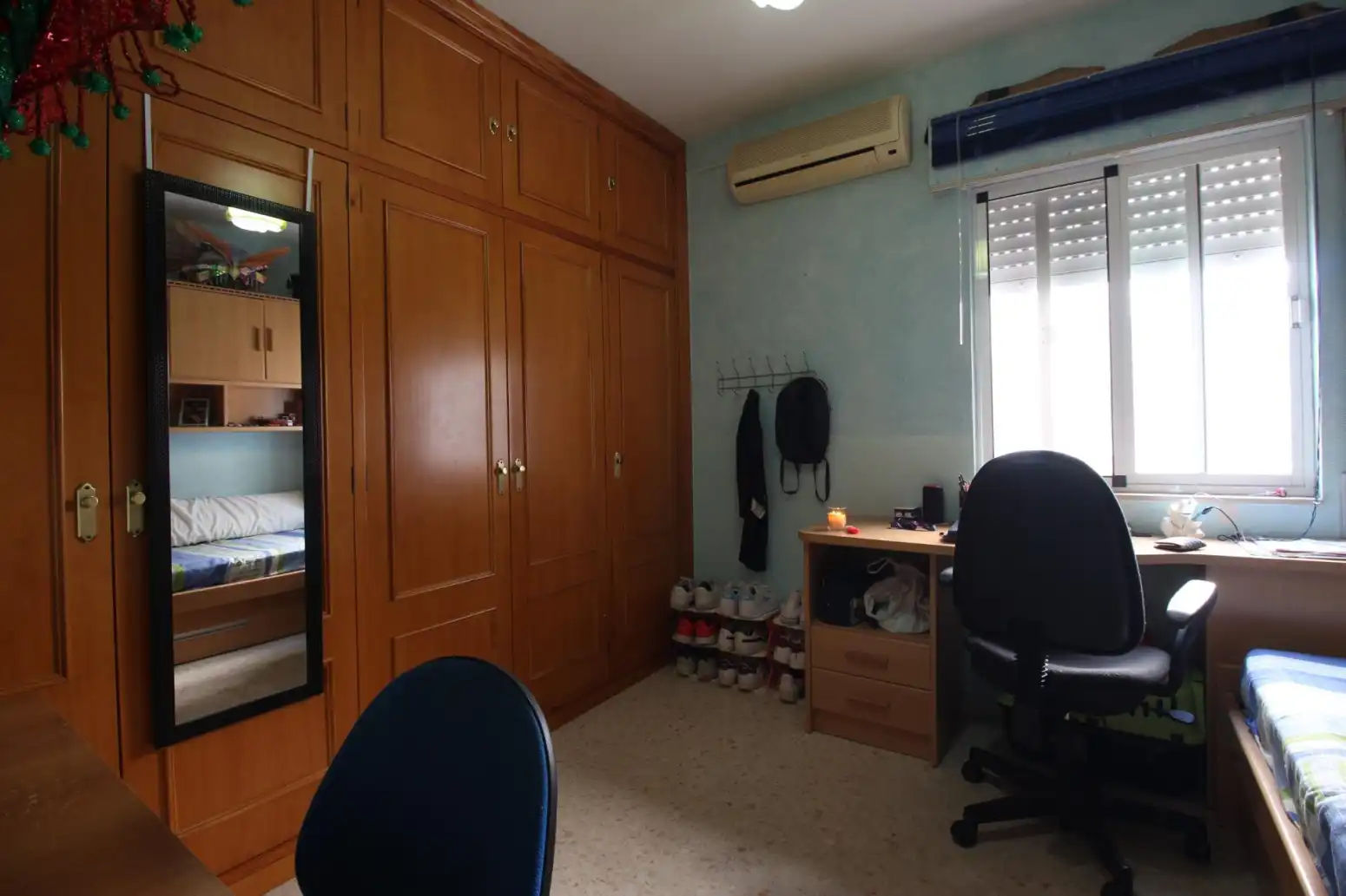 Schlafzimmer von Wohnung zum Verkauf in Montijo mit Klimaanlage, Heizung und Parkett