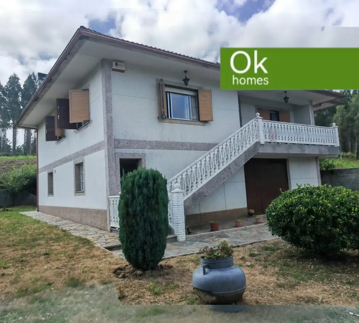Vista exterior de Casa o chalet en venta en Mesía con Calefacción, Jardín privado y Parquet