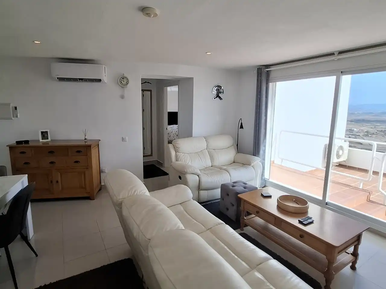 Wohnzimmer von Wohnungen zum Verkauf in Mojácar mit Klimaanlage, Terrasse und Schwimmbad