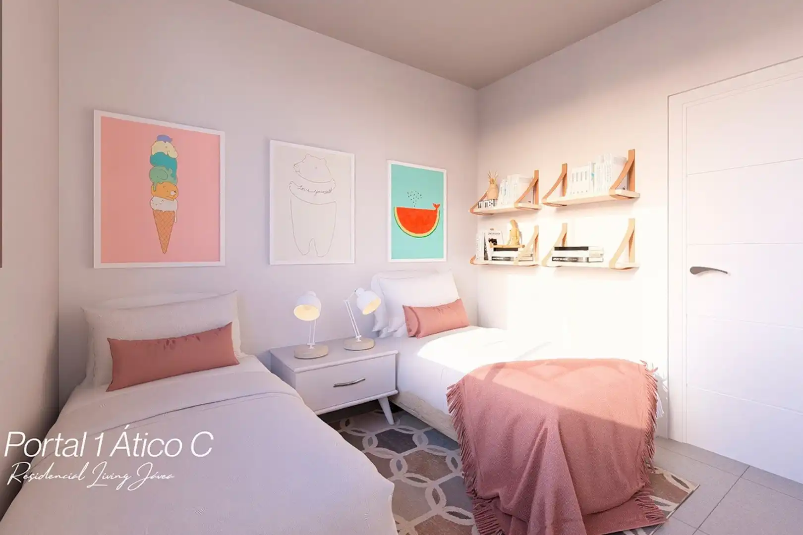 Schlafzimmer von Dachboden zum Verkauf in Jávea / Xàbia mit Klimaanlage, Heizung und Privatgarten