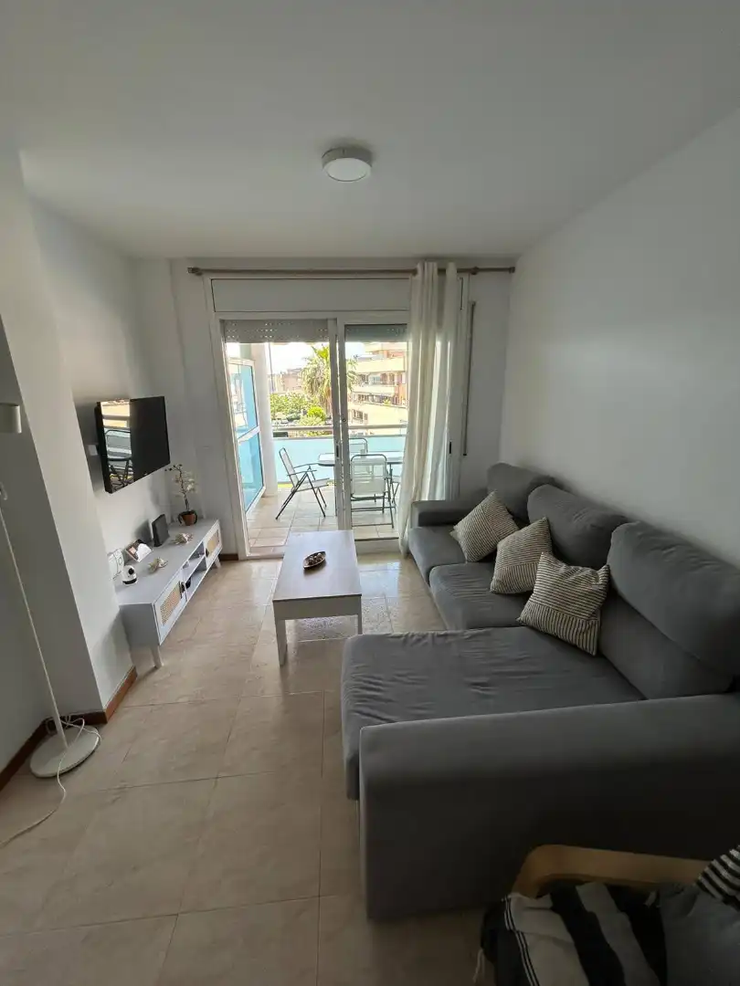 Living room of Flat for rent in Cunit  with Air Conditioner, Terrace and Furnished
