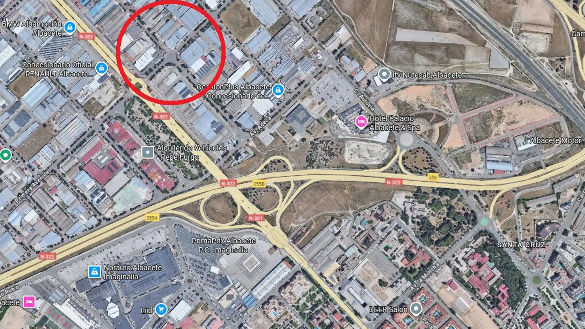 Vista exterior de Nau industrial de lloguer en  Albacete Capital