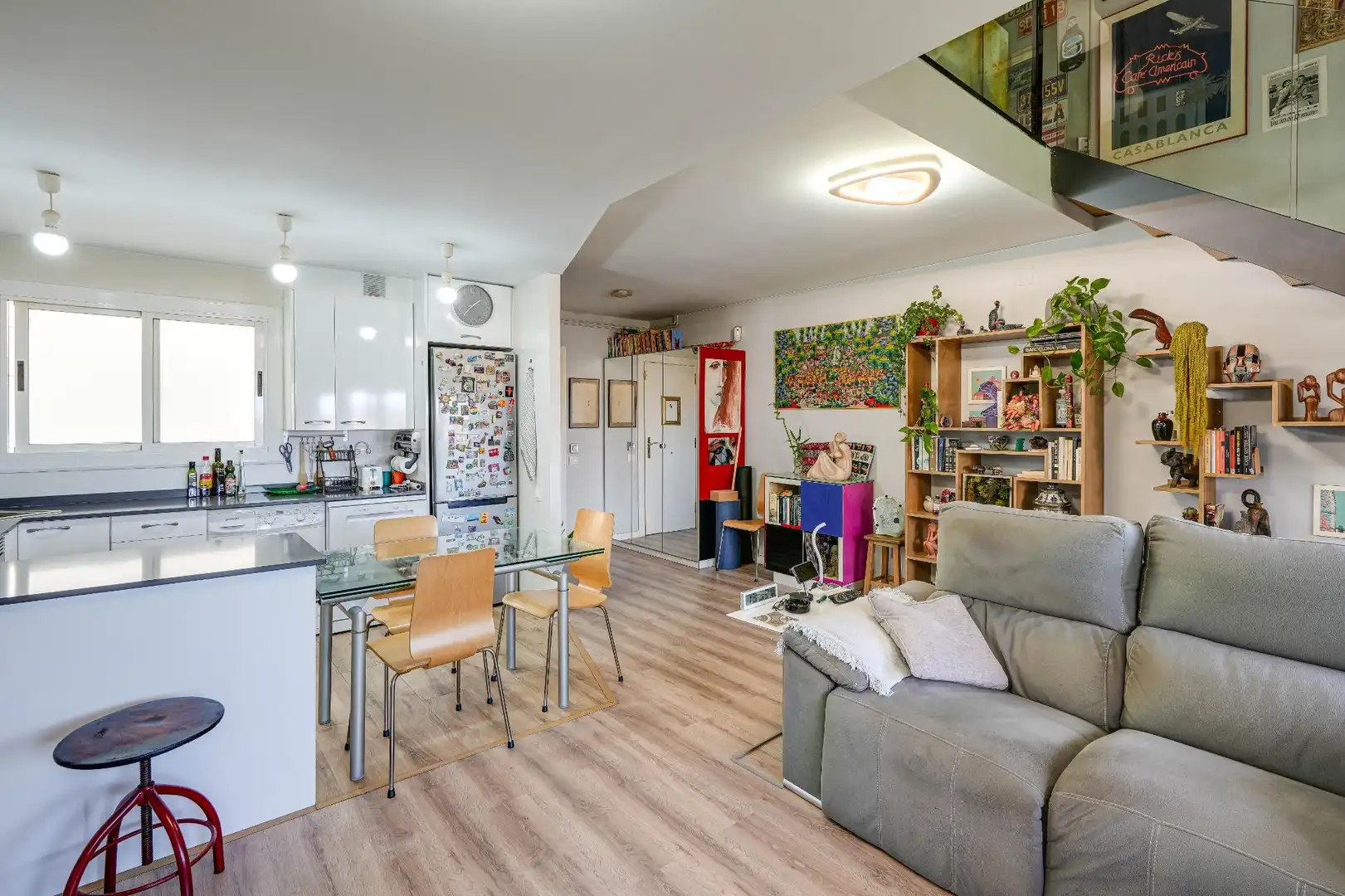Sala d'estar de Pis en venda en Barcelona amb Aire condicionat, Parquet i Terrassa