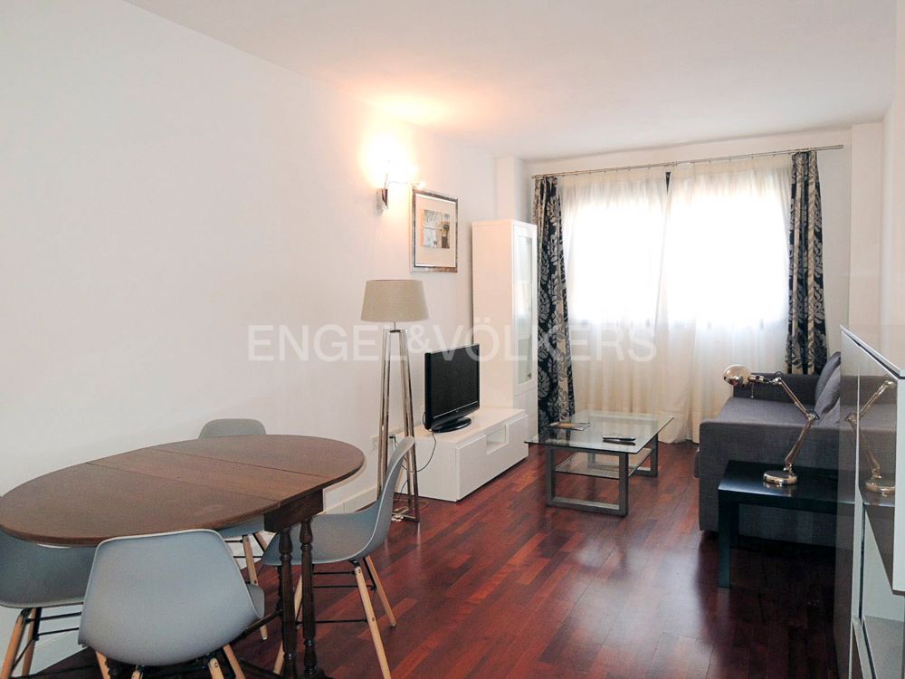 Sala d'estar de Apartament de lloguer en  Madrid Capital amb Aire condicionat, Calefacció i Parquet