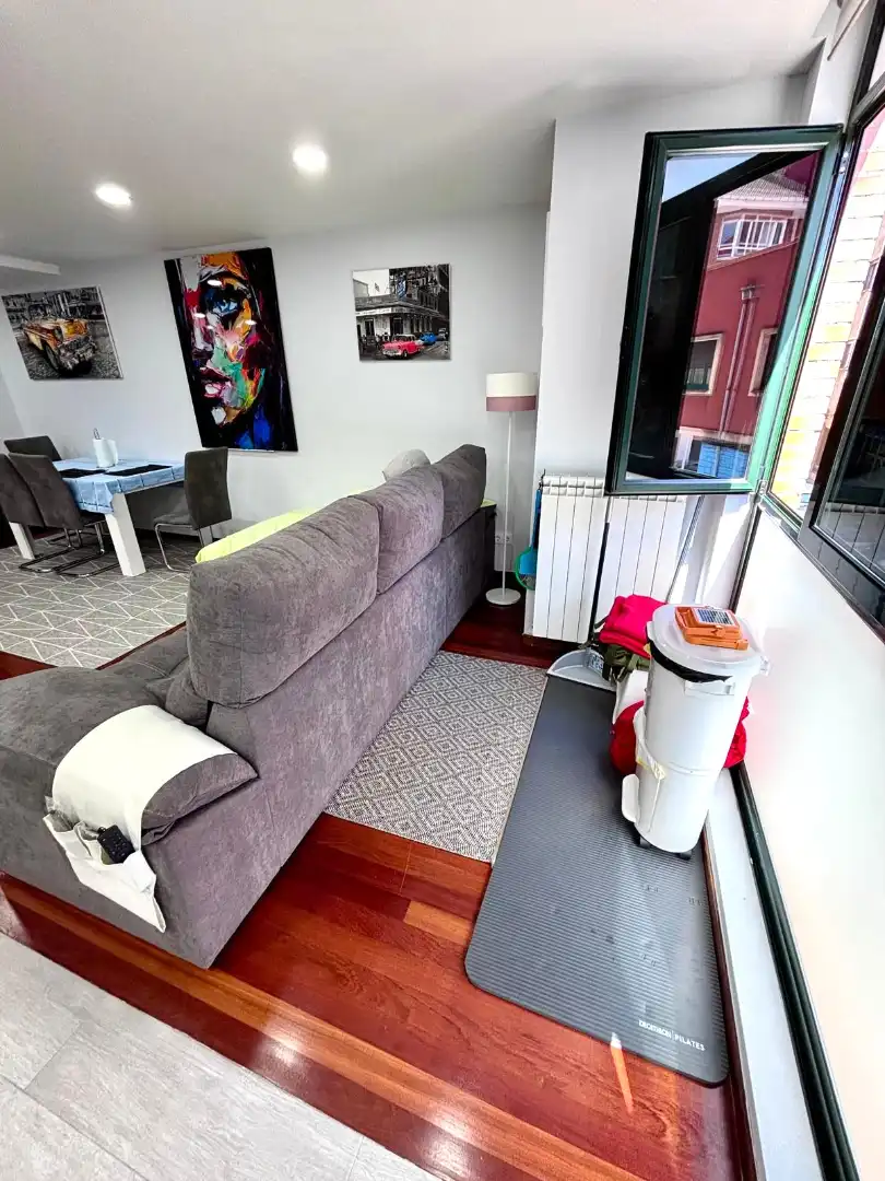 Sala de estar de Piso en venta en Gijón  con Calefacción, Parquet y Terraza