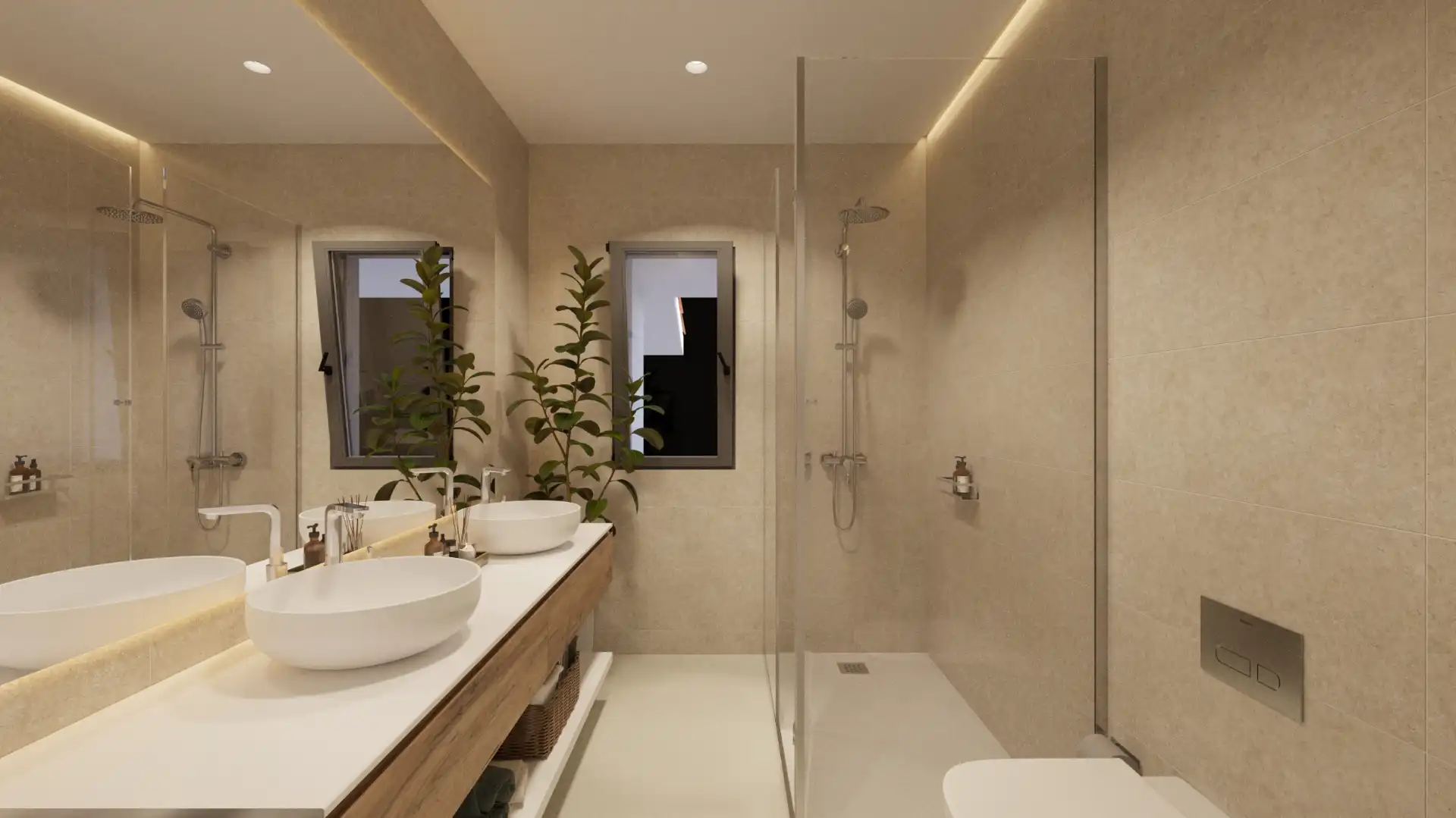 Badezimmer von Maisonette zum Verkauf in San Miguel de Abona mit Klimaanlage, Privatgarten und Terrasse