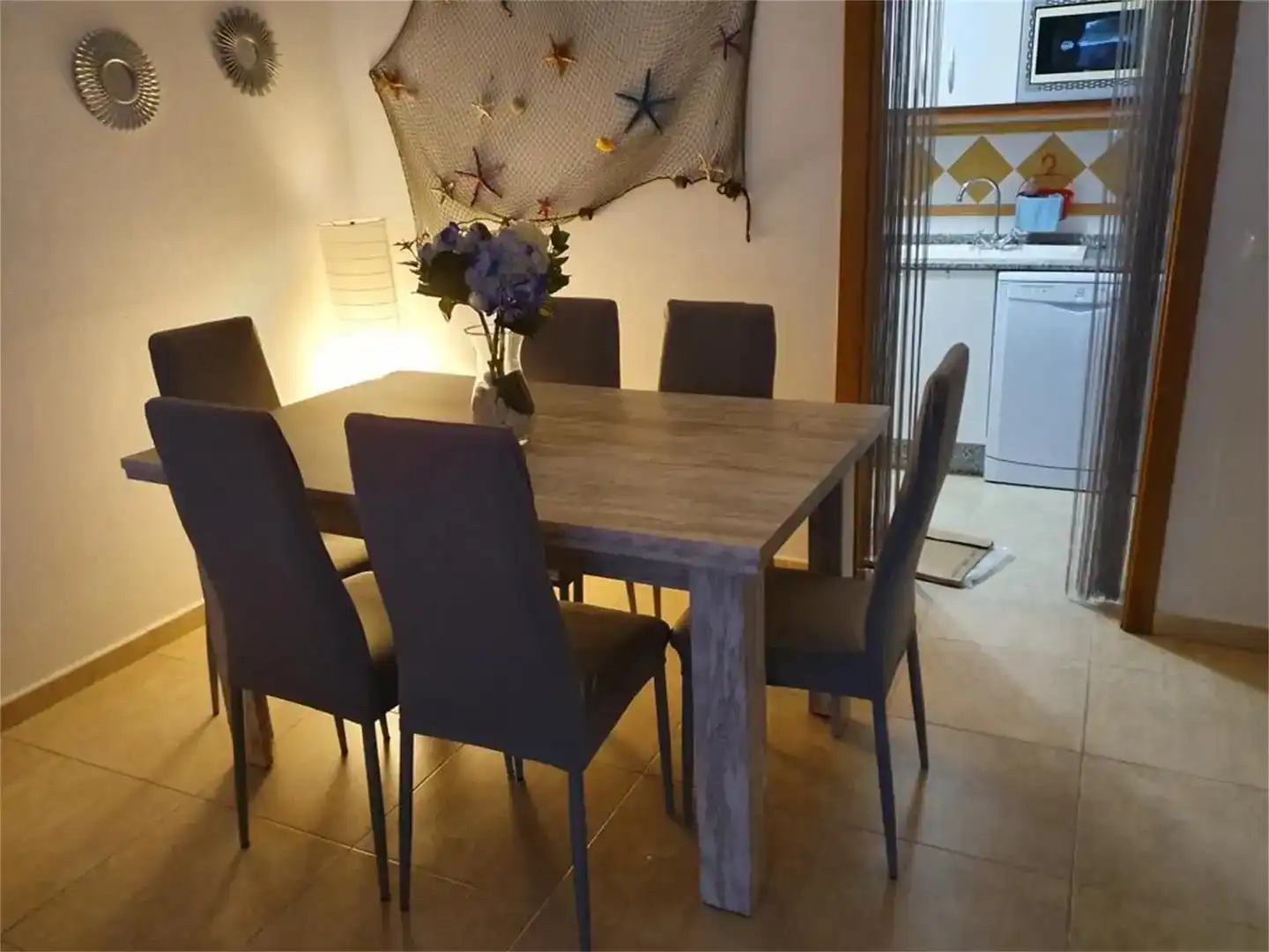 Dining room of Flat for rent in Vera  with Air Conditioner, Private garden and Furnished