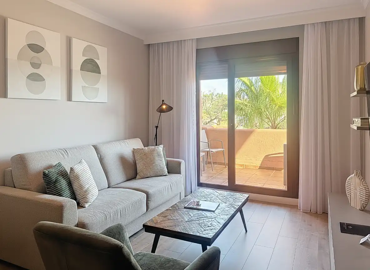 Living room of Apartments for sale in Benahavís  with Air Conditioner, Terrace and Swimming Pool