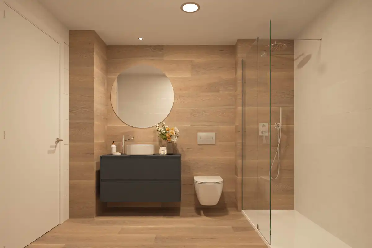 Badezimmer von Dachboden zum Verkauf in El Verger mit Klimaanlage, Terrasse und Schwimmbad