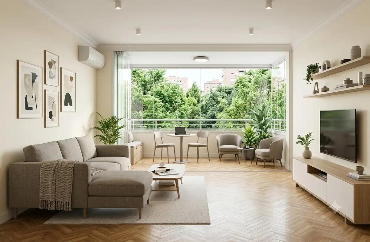Sala d'estar de Pis en venda en Madrid amb Calefacció, Jardí privat i Terrassa