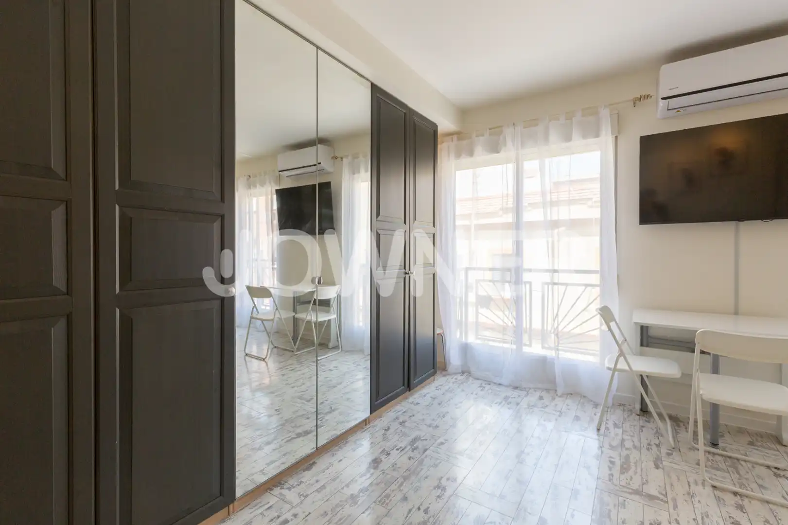 Schlafzimmer von Wohnung zur Miete in Madrid mit Klimaanlage, Heizung und Möbliert