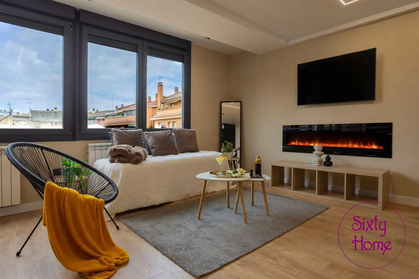 Sala de estar de Piso en venta en Huesca con Aire acondicionado, Calefacción y Parquet