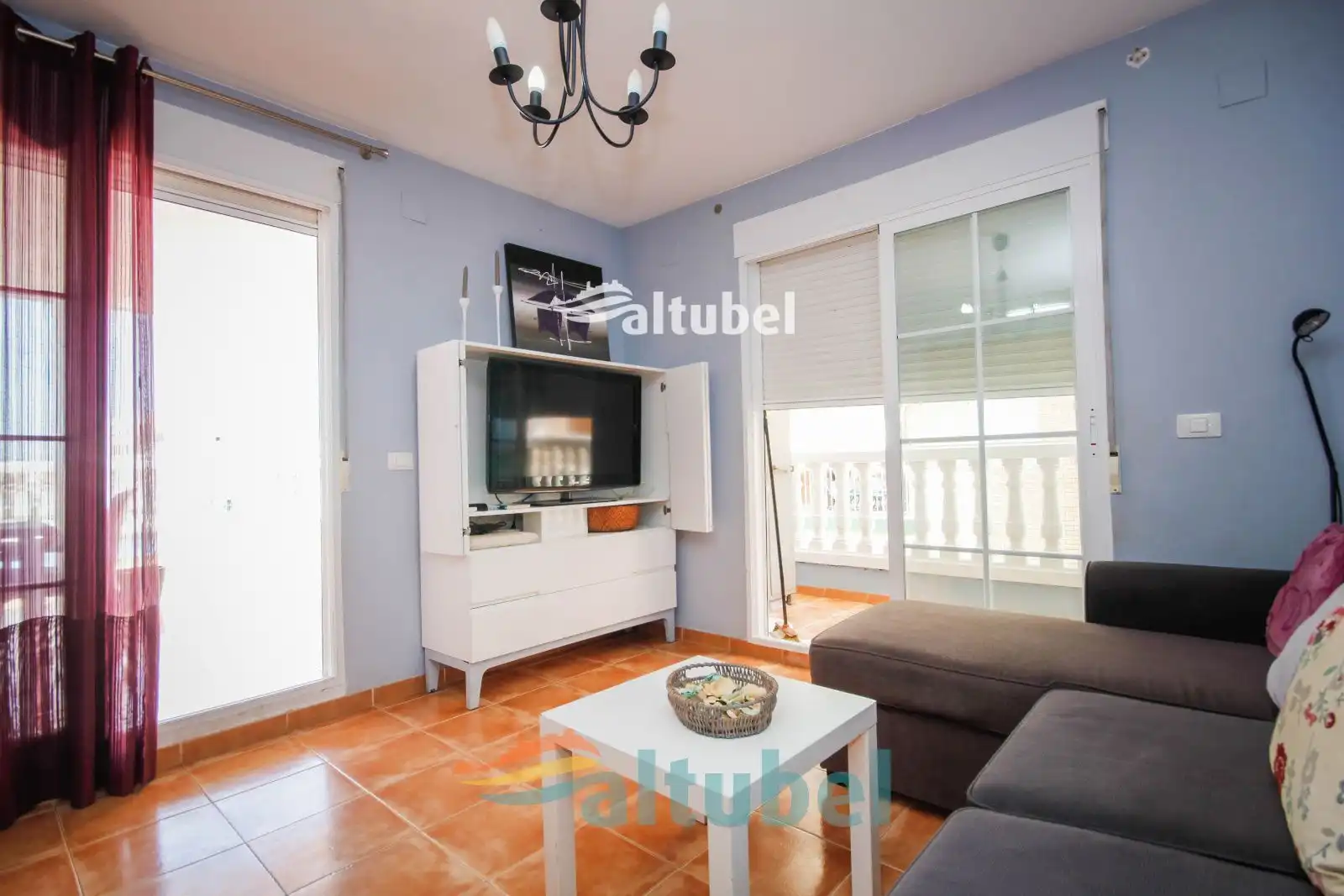 Sala de estar de Ático en venta en Peñíscola / Peníscola con Aire acondicionado, Terraza y Piscina