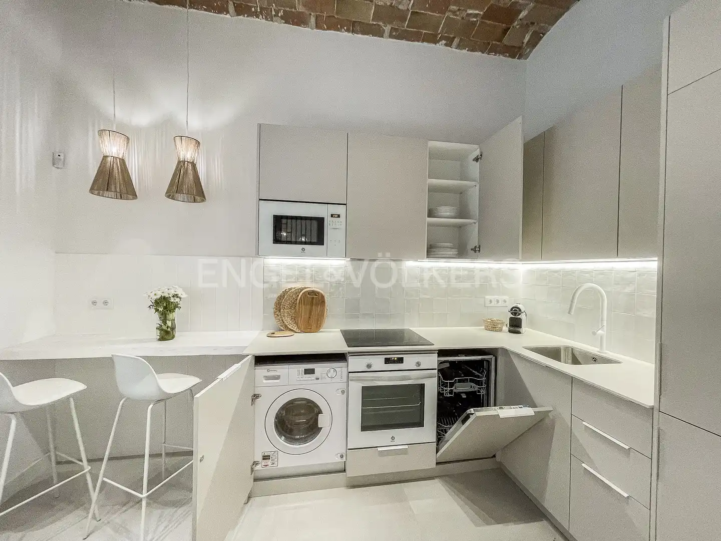 Cocina de Piso de alquiler en Barcelona con Aire acondicionado, Calefacción y Amueblado