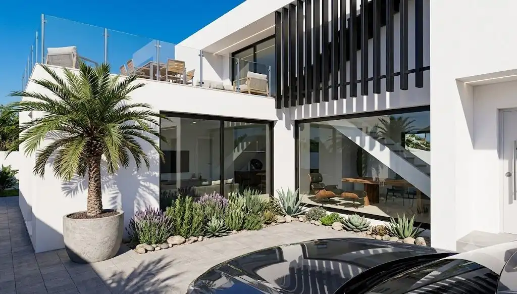 Vista exterior de Casa o chalet en venta en Nerja con Aire acondicionado, Jardín privado y Piscina