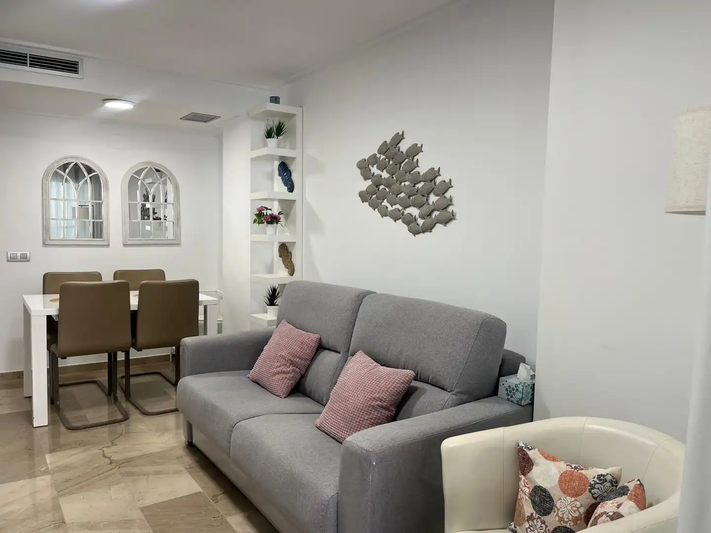Wohnzimmer von Wohnungen zum Verkauf in Oropesa del Mar / Orpesa mit Klimaanlage, Terrasse und Abstellraum