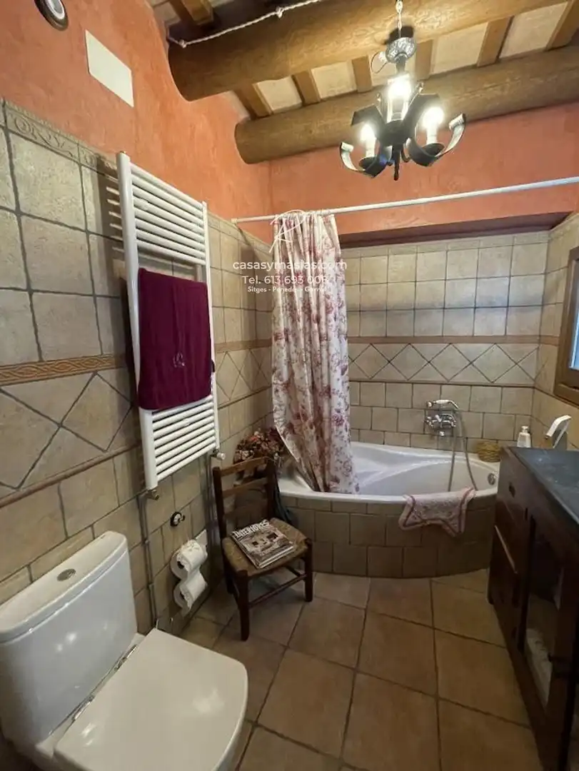 Bathroom of Country homes for rent in Sant Martí Sarroca  with Heating and Balcony