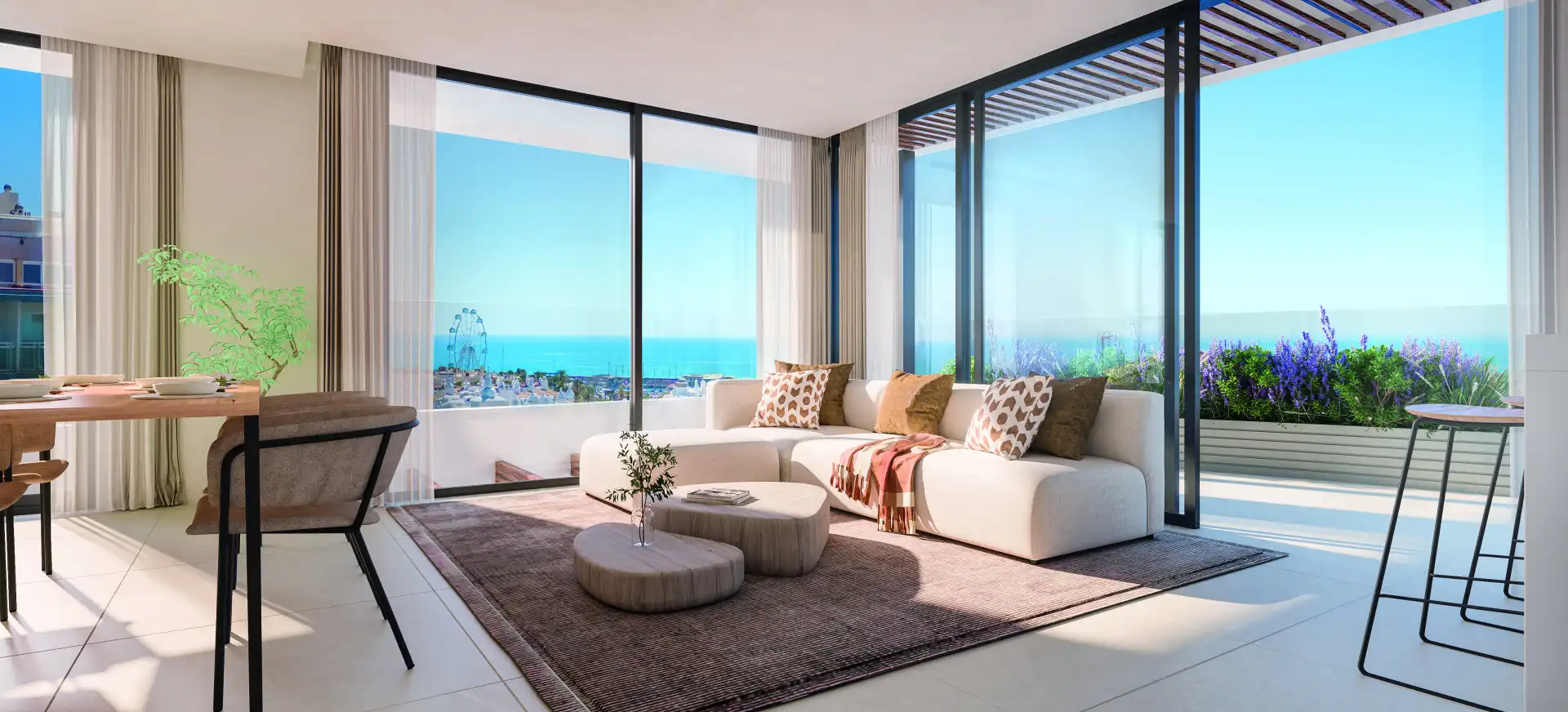 Sala d'estar de Apartament en venda en Benalmádena amb Aire condicionat, Calefacció i Terrassa