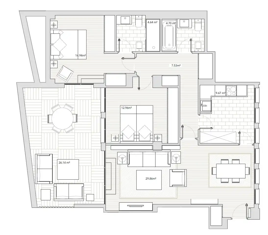 Wohnung zur Miete in Cervantes, Plaza de América