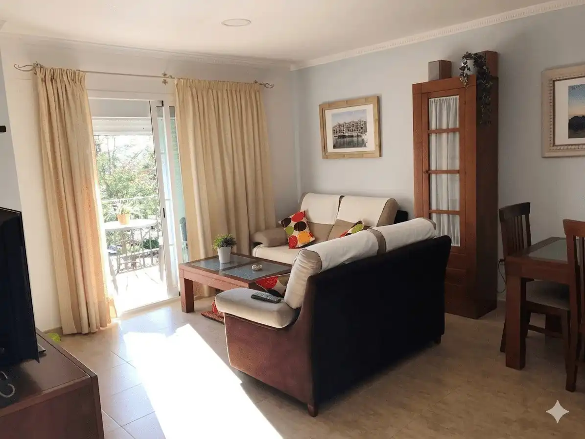 Sala de estar de Apartamento de alquiler en Estepona con Aire acondicionado, Terraza y Amueblado