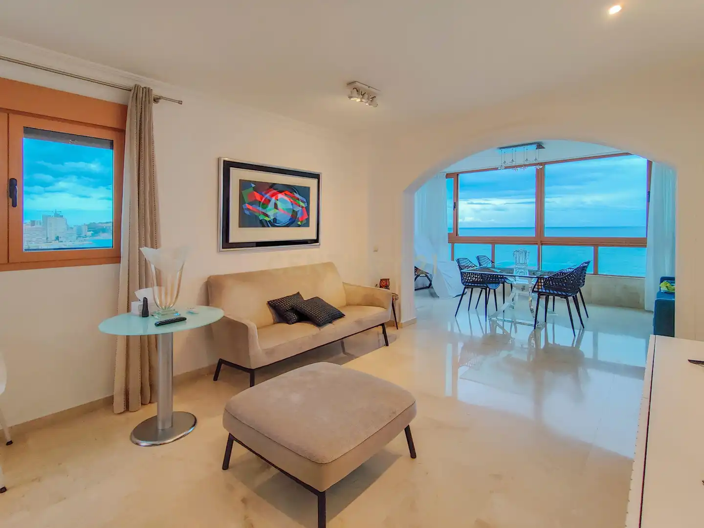 Sala d'estar de Apartament de lloguer en Calpe / Calp amb Aire condicionat i Traster