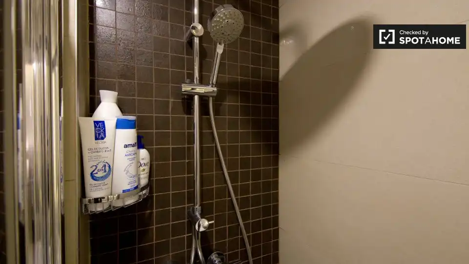 Bathroom of Study for share in Madrid  with Air Conditioner, Heating and Terrace