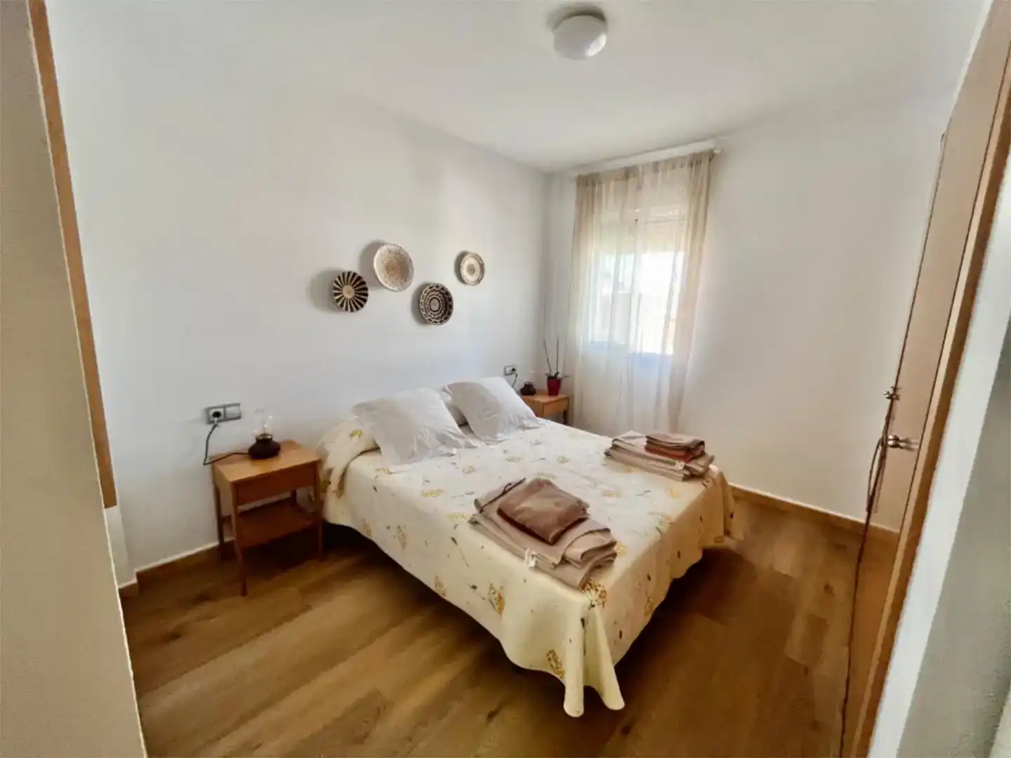 Bedroom of Flat for sale in Mojácar  with Air Conditioner, Private garden and Parquet flooring
