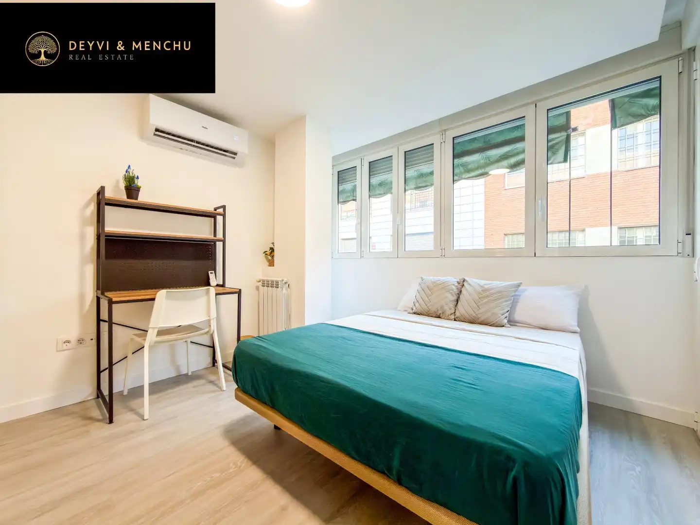 Schlafzimmer von Wohnung zur untervermieten in Madrid mit Klimaanlage, Heizung und Möbliert
